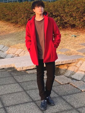 赤コート のメンズ人気ファッションコーディネート Wear