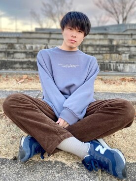 「kutir（クティール）のアイテム（スウェット）」を使った、junさん（メンズ・171cm）の冬コーディネート