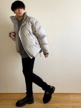 「LILL（リル）のアイテム（ダウンジャケット/コート）」を使った、junさん（メンズ・171cm）の冬コーディネート