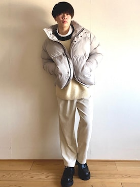 「LILL（リル）のアイテム（ダウンジャケット/コート）」を使った、junさん（メンズ・171cm）の冬コーディネート