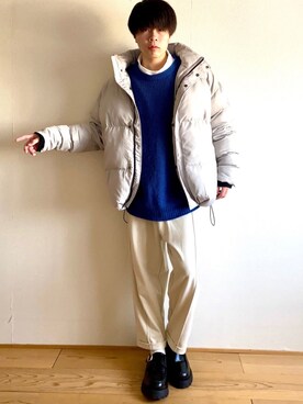 「LILL（リル）のアイテム（ダウンジャケット/コート）」を使った、junさん（メンズ・171cm）の冬コーディネート