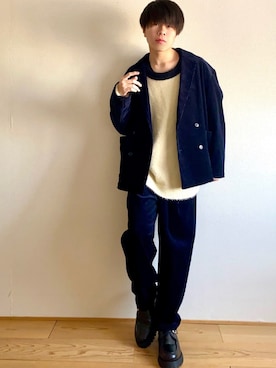 「JOURNAL STANDARD（ジャーナルスタンダード）のアイテム（セットアップ）」を使った、junさん（メンズ・171cm）の冬コーディネート