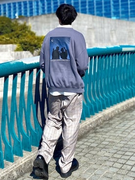 「kutir（クティール）のアイテム（スウェット）」を使った、junさん（メンズ・171cm）の冬コーディネート