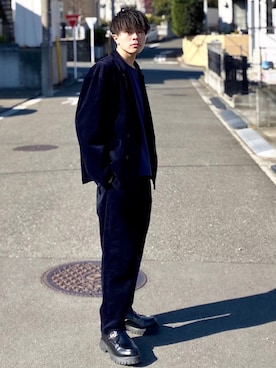 「JOURNAL STANDARD（ジャーナルスタンダード）のアイテム（セットアップ）」を使った、junさん（メンズ・171cm）の冬コーディネート