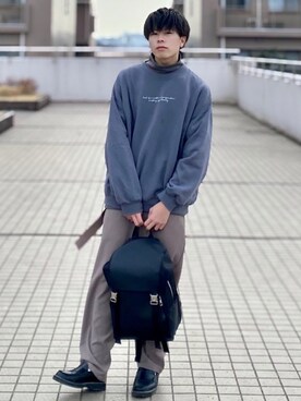 「kutir（クティール）のアイテム（スウェット）」を使った、junさん（メンズ・171cm）の春コーディネート