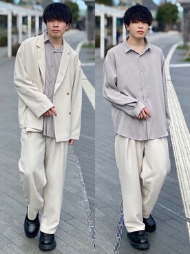 「LILL（リル）のアイテム（テーラードジャケット）」を使った、junさん（メンズ・171cm）の春コーディネート