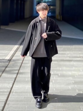 「LILL（リル）のアイテム（テーラードジャケット）」を使った、junさん（メンズ・171cm）の春コーディネート
