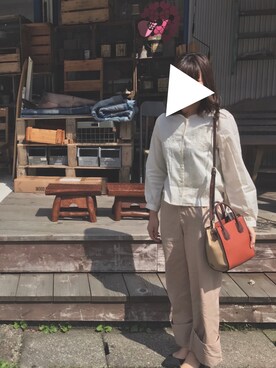 「Samansa Mos2（サマンサ モスモス）のアイテム（シャツ/ブラウス、ホワイト系）」を使った、hamさん（レディース・165cm）の秋コーディネート