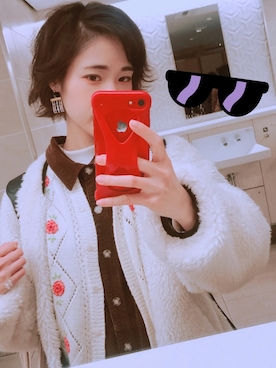 「古着女子」｜「アイテム（シャツワンピース）」を使った、arkさん（レディース・152cm）の冬コーディネート