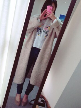 「ZARA WOMAN（ザラウーマン）のアイテム（シャツ/ブラウス、ホワイト系）」を使った、カツラさんさん（レディース・157cm）の春コーディネート