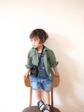 「オールスター」｜「アイテム（オールインワン・サロペット）」を使った、♡ichu♡さん（キッズ・90cm）の春コーディネート