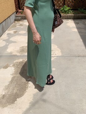 「Steven Alan（スティーブンアラン）のアイテム（ワンピース/ドレス）」を使った、mさん（レディース・157cm）の夏コーディネート