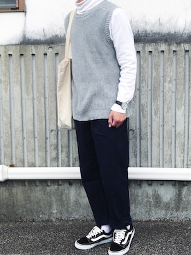 「BASECONTROL（ベースコントロール）のアイテム（バッグ）」を使った、しょうたさん（メンズ・167cm）の春コーディネート