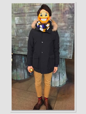 「STUDIOUS（ステュディオス）のアイテム（チノパンツ）」を使った、Kさん（メンズ・175cm）の冬コーディネート