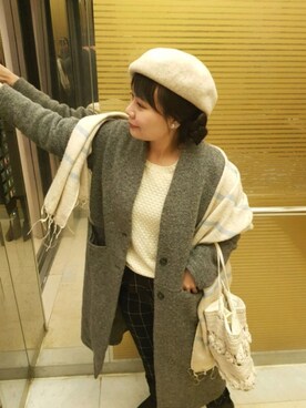 「31 Sons de mode（トランテアン　ソン　ドゥ　モード）のアイテム（オールインワン・サロペット）」を使った、katty goldgansさん（レディース・155cm）の冬コーディネート