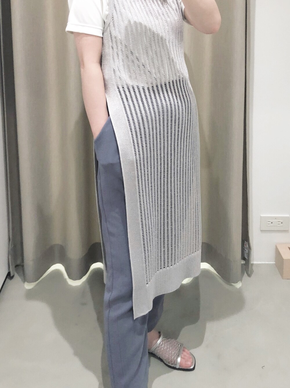 【美品】PUBLIC TOKYOパブリックトウキョウ　ハシゴメッシュワンピース◆ PUBLIC TOKYO（パブリックトウキョウ）の「ハシゴメッシュ