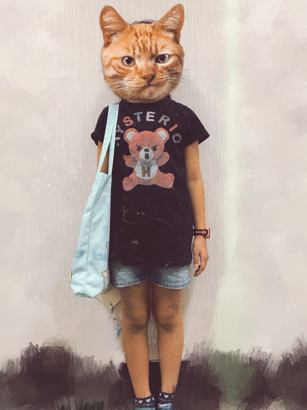 「JOEY HYSTERICのアイテム（Tシャツ/カットソー、ブラック系）」を使った、Cassさん（キッズ・136cm）の夏コーディネートの1枚目の写真