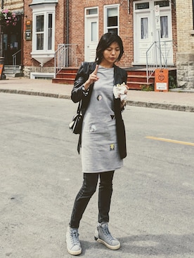 「Leather Crown（レザークラウン）のアイテム」を使った、Sammiさん（レディース・163cm）の秋コーディネート