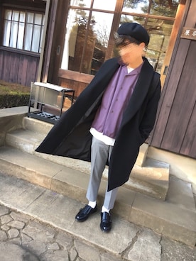 「ダブルモンクストラップ」｜Kushihara Yoshiakiさん（メンズ・174cm）の冬コーディネート