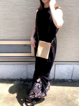 「ペイズリー柄パンツ」｜「アイテム（ワンピース/ドレス）」を使った、avancer4さん（レディース・158cm）の夏コーディネート