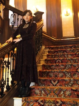 「ヴィンテージワンピース」｜「アイテム（ブーツ）」を使った、AZ さん（レディース・163cm）の春コーディネート