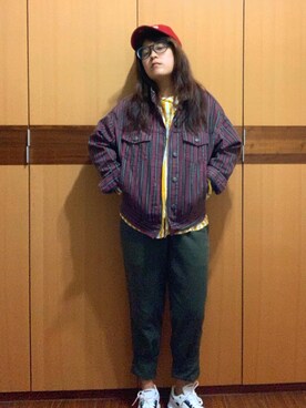 「holiday」｜「アイテム（デニムジャケット）」を使った、C.V.さん（レディース・165cm）の冬コーディネート