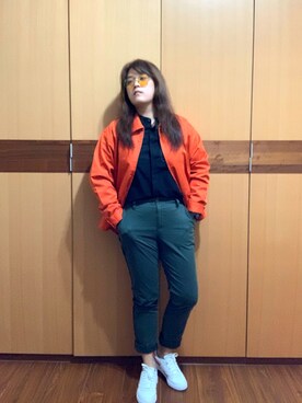 「INHERIT（インヘリット）のアイテム」を使った、C.V.さん（レディース・165cm）の冬コーディネート