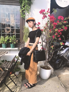 「ZARA MANのアイテム（キャップ）」を使った、鳳梨罐頭さん（レディース・162cm）の秋コーディネート