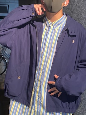 「ラルフローレンシャツ」｜「アイテム（ジャケット/アウター）」を使った、issadayoさん（メンズ・185cm）の秋コーディネート