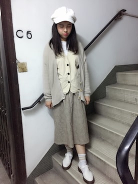 「PULL&BEAR（プルアンドベア）のアイテム（ダッフルコート）」を使った、Woodyさん（レディース・155cm）の春コーディネート