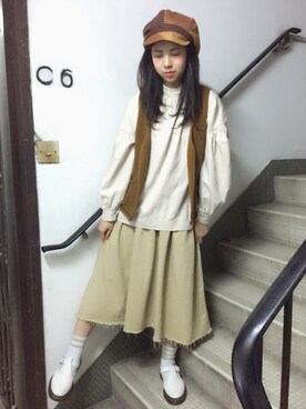 「spring」｜「アイテム（ダッフルコート）」を使った、Woodyさん（レディース・155cm）の春コーディネート