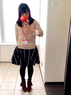 「MISCH MASCH（ミッシュマッシュ）のアイテム（ダッフルコート）」を使った、パンさん（レディース・150cm）の冬コーディネート