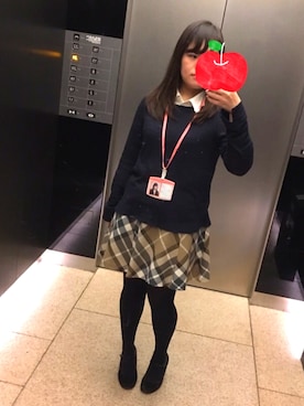「MISCH MASCH（ミッシュマッシュ）のアイテム（ダッフルコート）」を使った、パンさん（レディース・150cm）の冬コーディネート