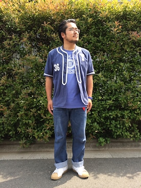 「DIFFEDUCATION（ディフデュ　ケーション）のアイテム（パンツ）」を使った、gunken5さん（メンズ・171cm）の夏コーディネート