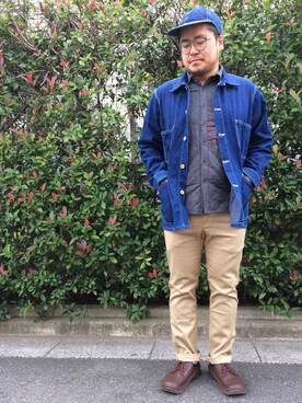 「グラミチ」｜「アイテム（カバーオール）」を使った、gunken5さん（メンズ・171cm）の秋コーディネート