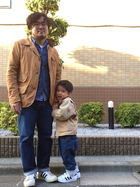 「アイテム（ベスト、ブルー系）」を使った、gunken5さん（メンズ・171cm）の秋コーディネート