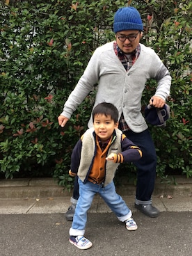 「DIFFEDUCATION（ディフデュ　ケーション）のアイテム（トップス）」を使った、gunken5さん（メンズ・171cm）の秋コーディネート