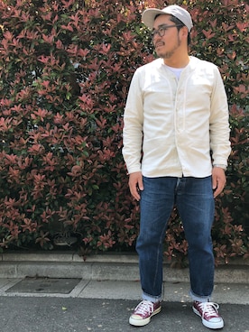 「Denime（ドゥニーム）のアイテム（キャップ）」を使った、gunken5さん（メンズ・171cm）の春コーディネート