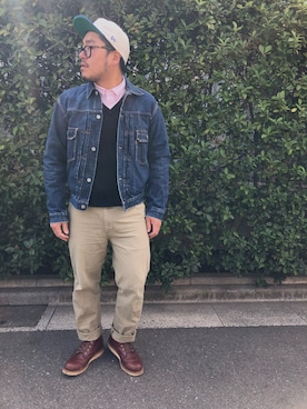 「ZOZO」｜「アイテム（デニムジャケット）」を使った、gunken5さん（メンズ・171cm）の春コーディネート