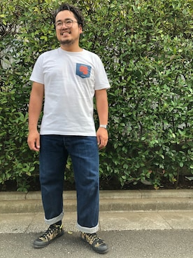 「Buzz Rickson's（バズリクソンズ）のアイテム（シューズ）」を使った、gunken5さん（メンズ・171cm）の夏コーディネート