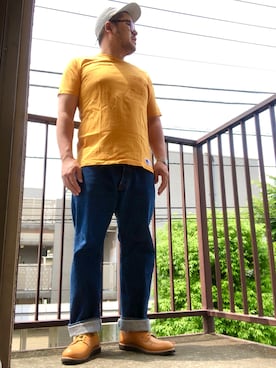 「Denime（ドゥニーム）のアイテム（キャップ）」を使った、gunken5さん（メンズ・171cm）の夏コーディネート