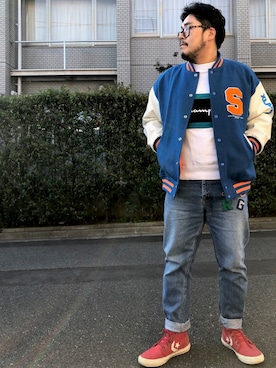 「G-SHOCK」｜「アイテム（ブルゾン）」を使った、gunken5さん（メンズ・171cm）の冬コーディネート