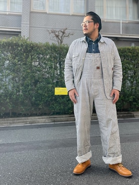 「デニムシャツ」｜「アイテム（その他アウター）」を使った、gunken5さん（メンズ・171cm）の冬コーディネート