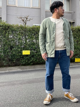 「ノーカラージャケット」｜gunken5さん（メンズ・171cm）の春コーディネート