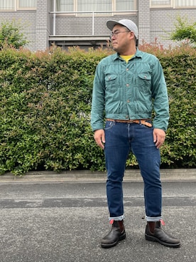 「Denime（ドゥニーム）のアイテム（キャップ）」を使った、gunken5さん（メンズ・171cm）の春コーディネート