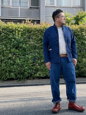 「ペインターパンツ」｜「アイテム（デニムジャケット）」を使った、gunken5さん（メンズ・171cm）の夏コーディネート