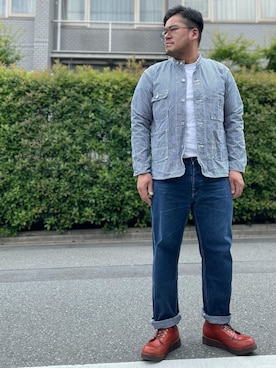 「DIFFEDUCATION（ディフデュ　ケーション）のアイテム（シューズ）」を使った、gunken5さん（メンズ・171cm）の夏コーディネート