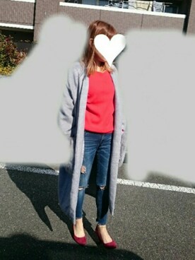 「真っ赤」｜sacoさん（レディース・148cm）の冬コーディネート
