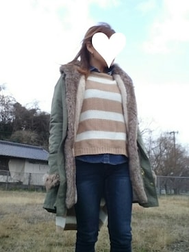 「BACK NUMBER（バックナンバー）のアイテム（モッズコート）」を使った、sacoさん（レディース・148cm）の冬コーディネート