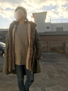 「BACK NUMBER（バックナンバー）のアイテム（モッズコート）」を使った、sacoさん（レディース・148cm）の冬コーディネート